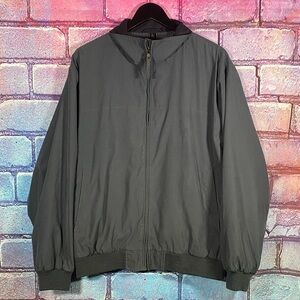 Claiborne Aero Tech Gray Bomber Jacket Mens Large Lightweight Zip-Up Windbreaker